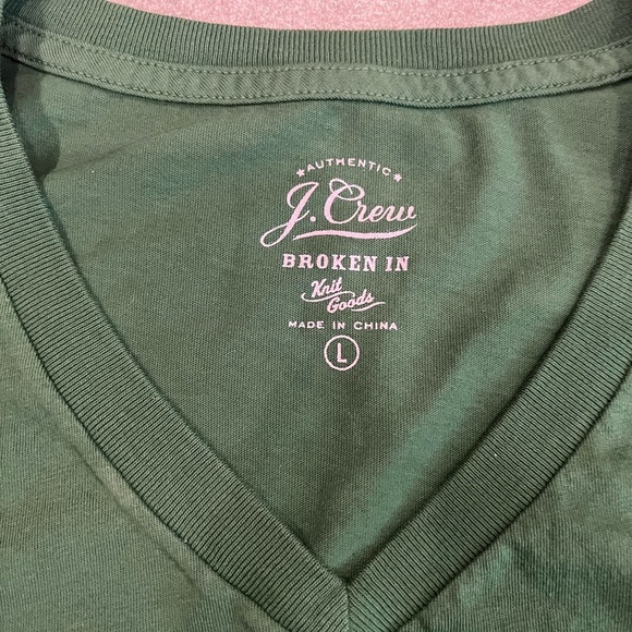 ❤️2/$30❤️[L] J.Crew Men Broken In Green Short Sleeve Tee - Picture 3 of 6